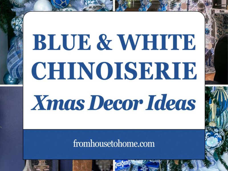 blue and white Chinoiserie Christmas decor ideas